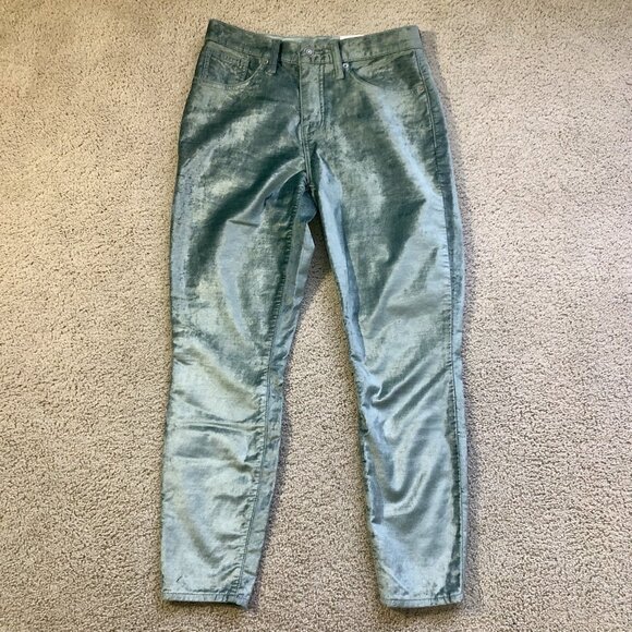 Lucky Brand Mid Rise Skinny Ava Jeans 6/28 Green Velvet NWT New - Picture 1 of 9